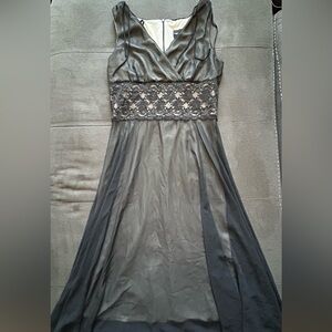 Connected Apparel Black Lace Midi Dress